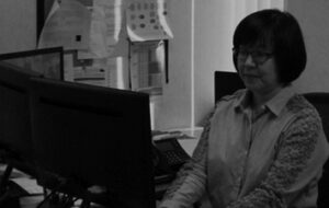 Woman at the computer working