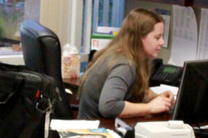 Woman working at the computer
